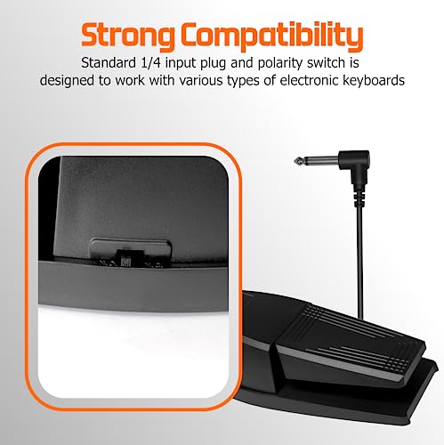 Image of Softline Pro Universal Sustain Pedal for Keyboard, Damper Foot Switch Pedal, 1 /4 Inch Jack for Yamaha Casio Roland Korg Behringer Digital Pianos, Electronic Keyboards and Midi Keyboards, SP-139
