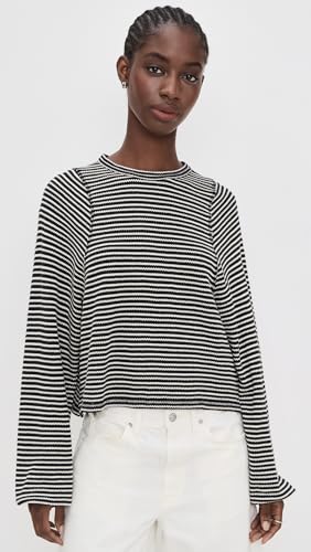 Madewell Women's Striped Curved Long-Sleeve Tee2