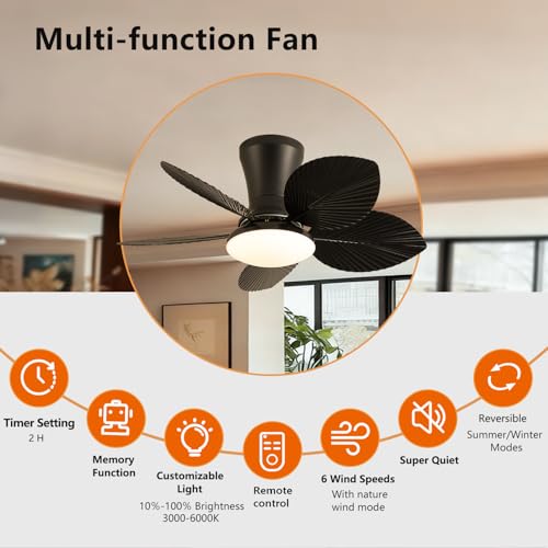 Ventilateur de plafond enfant 76 cm LED dimmable et télécommande - 8