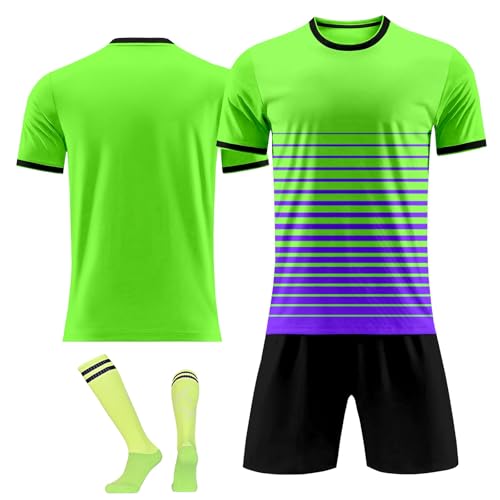 Juego de camiseta de fútbol personalizada para niños y adultos, 2-Verde, Altoa única