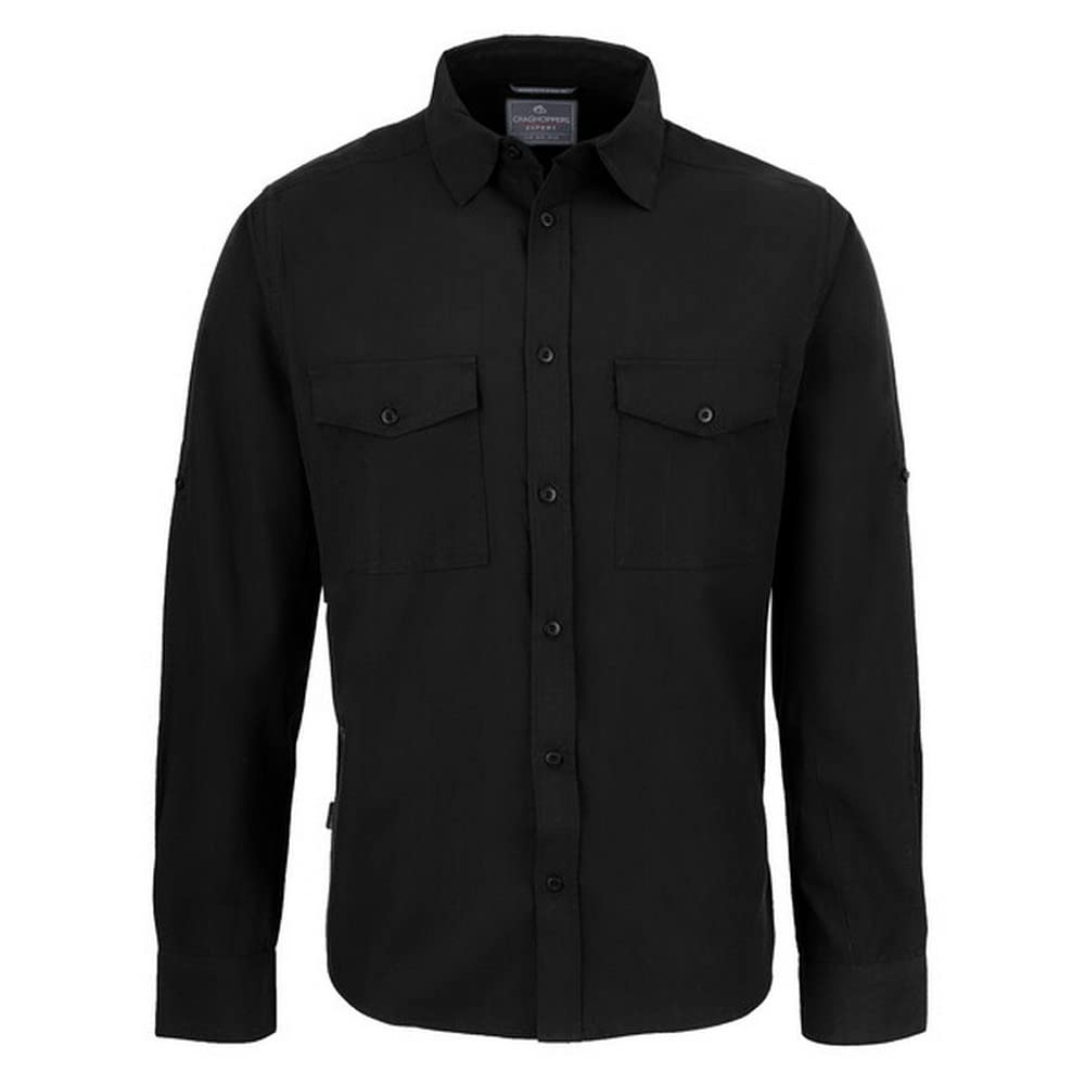 Craghoppers Mens Expert Kiwi Long Sleeved Shirt, Black, Size L
