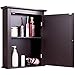 Tangkula Bathroom Cabinet with Mirror, Mirrored Wall-Mounted Storage Medicine Cabinet w/Single Door & Adjustable Shelf in 5 Positions, Multipurpose Wall Cabinet for Bathroom (Brown)
