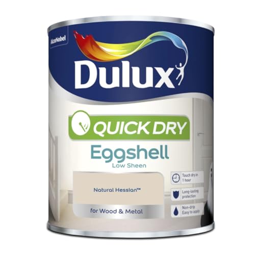 DRW Natural Hessian Quick Drying Eggshell Paint 750ml | Interior Wood and Metal Paint | Durable Low Sheen Finish | Fast Drying Trim Paint for Doors Skirting Boards and Furniture