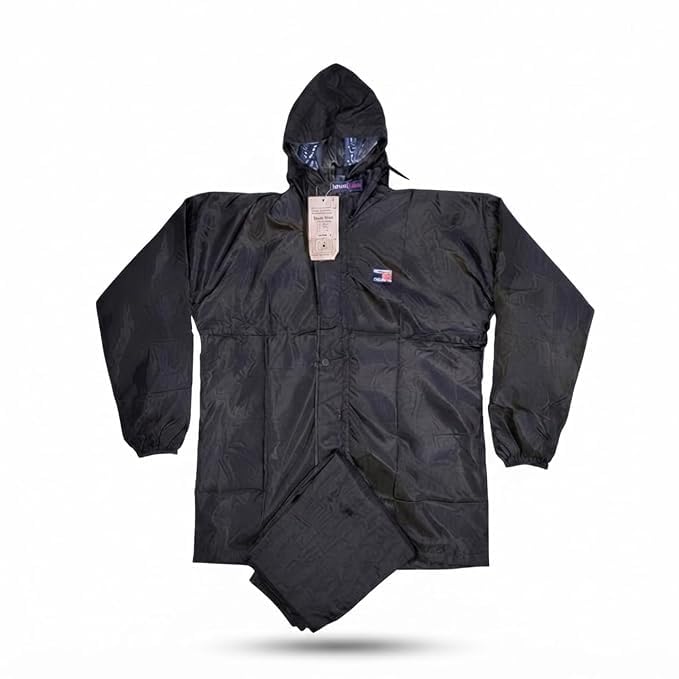(1 Years Assured Warranty Unisex Hooded Waterproof Rain Wear, Lightweight Outdoor Jacket for Trekking, Camping, Hiking, Travel and Daily Protection-image-12