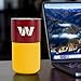 Rico Industries NFL Washington Commanders 16oz Maroon Ceramic Tumbler with Yellow Silicone Grip, Deep Laser Engraved Logo, Travel Coffee Mug with Slide Lid, Matte Glaze