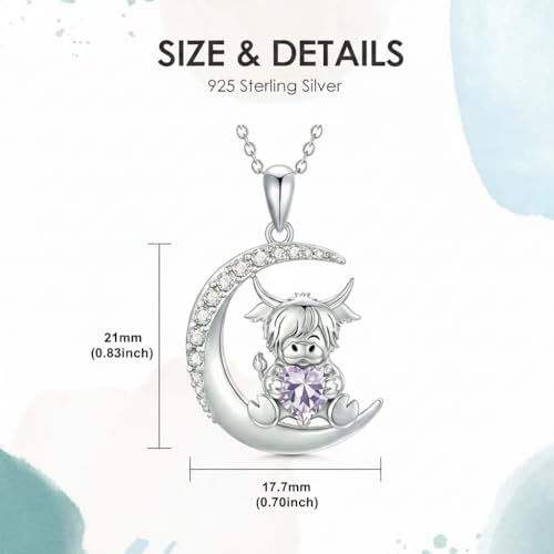 Image of PROESS Animal Birthstone Necklace 925 Sterling Silver Otter /Axolotl /Hippo /Elephant /Dachshund /Monkey /Red Panda Pendant Necklace Animal Birthstone Jewelry Gifts for Women