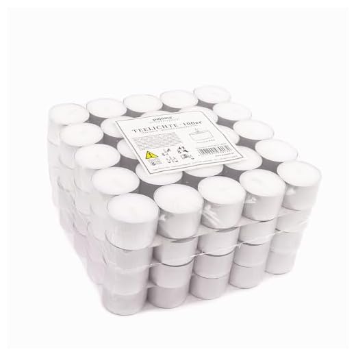 Pajoma - Velas de té sin Perfume, 100 Unidades, Tiempo de combustión: 8 Horas. Velas de té Gastro, Durchmesser: 3,8 cm