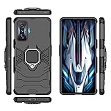 QiongNi Gaming Case Cover for Xiaomi Redmi K50, Magnetic Car Mount Bracket Shell Case for Xiaomi Redmi K50/Poco F4 GT, Black
