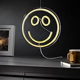 #winning Lámpara Neón Smiley Face Luz LED USB Cara Sonriente Amarilla Emoji Decoración Pared Habitación Juvenil Dormitorio Niños Regalo Original Cartel Luminoso