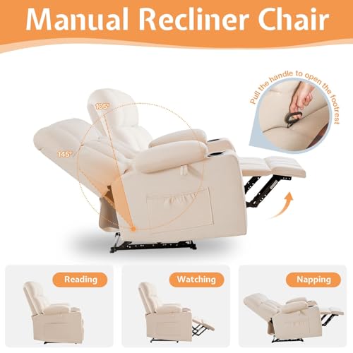Sillón reclinable eléctrico beige tamaño oversize miniatura 4