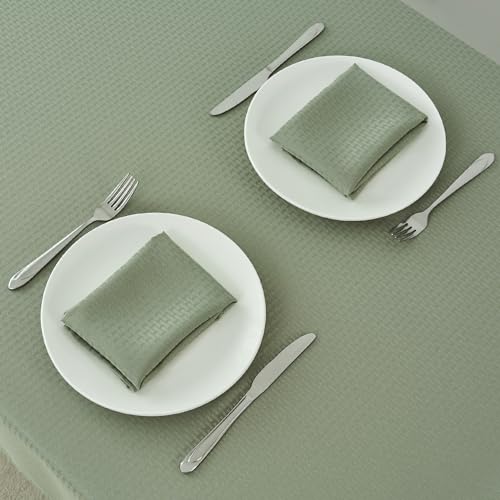 Image of maxmill Cloth Napkins Weaved Texture Pattern Soft Comfortable and Luxury Serviette for Restaurant Family Dinners Weddings Parties and Banquets Set of 4 Pieces, 20 x 20 Inch Sage Green