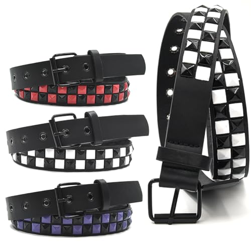 Fashionable Studded Leather Belt - Punk Rock Style, Adjustable for Casual & Formal Wear2