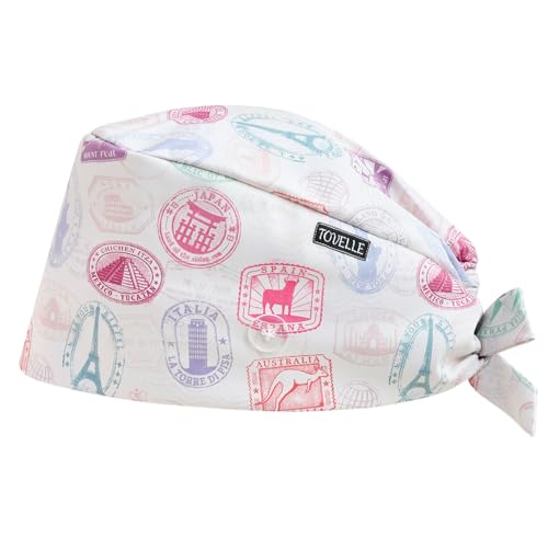 Image of Scrub Caps for Men and Women with Buttons, Classic Surgical Caps