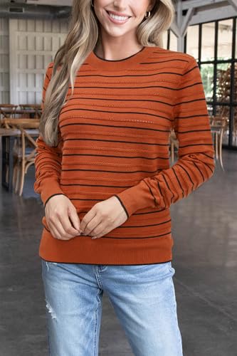 Image of Arach&Cloz Women's Soft Knit Sweater Fall Dressy Casual Pullover Tops