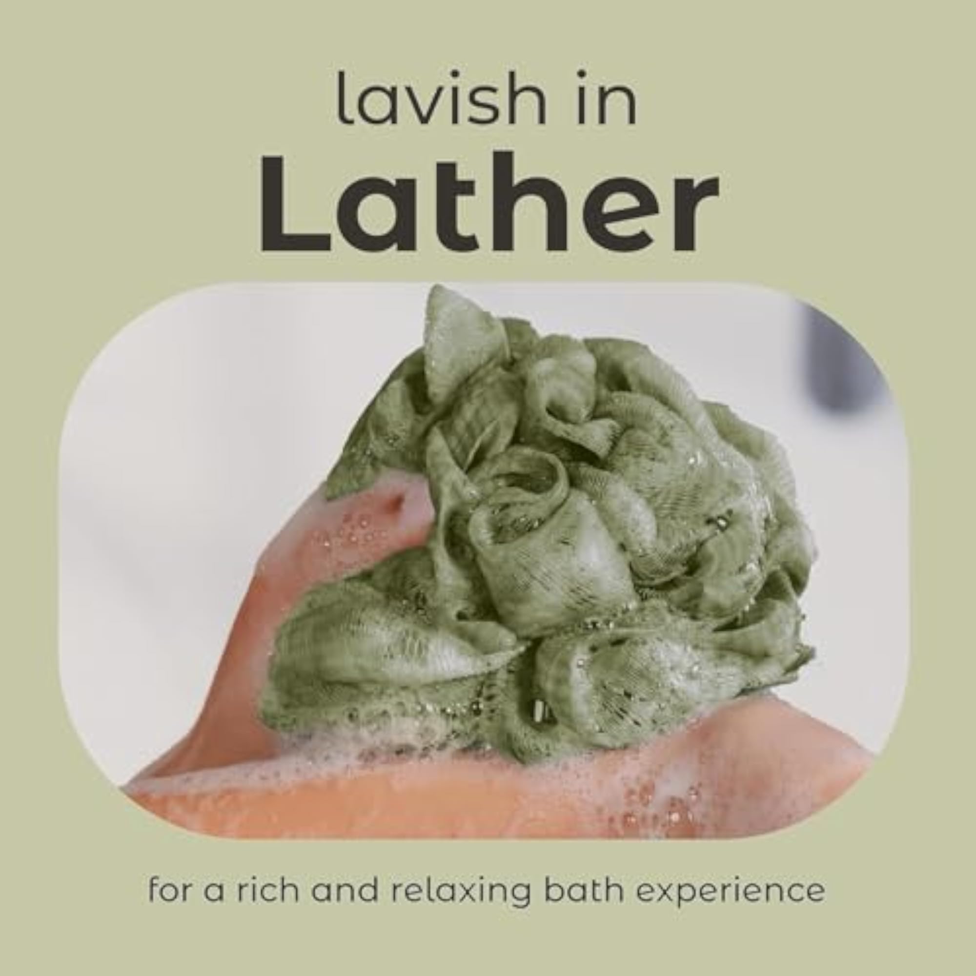 3 PCS Bath Loofah Set for Women & Men, Soft Mesh