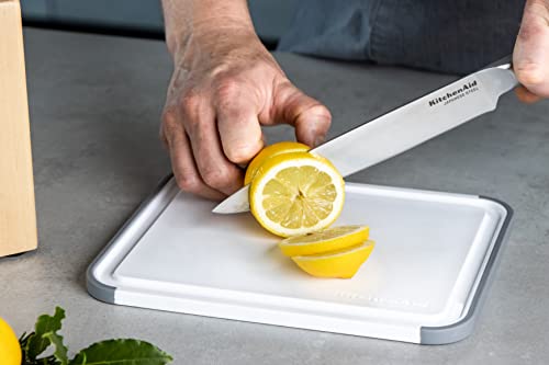 KitchenAid Classic Polypropylene Non-Slip Chopping Board, 20 x 25cm, White, Grey, 25L x 20W cm - Image 3