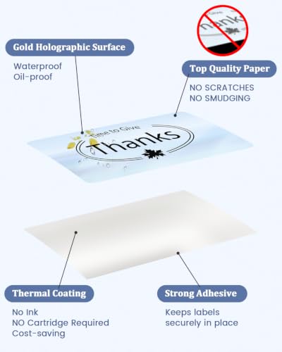 Image of Phomemo 2.25 inchx1.25 inch Direct Thermal Labels, 500 Labels /Roll