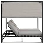 Anzio Daybed Doppel-Gartenliege Anthrazit Grau