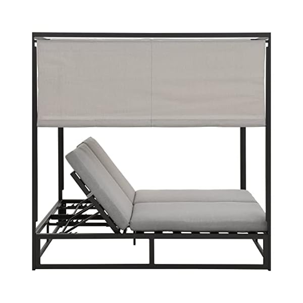 Anzio Daybed Doppel-Gartenliege Anthrazit Grau
