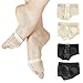 Lot de 2 strings de pied de ballet, string de ballet pour le ventre de l'avant-pied, chaussures de danse de ballet de protection pour la gymnastique de ballet du ventre (noir et teint de peau)