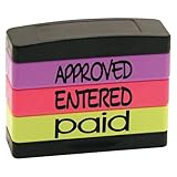 Stack Stamp Pre-Inked Triple Message Stamp, APPROVED, ENTERED, PAID (8802)
