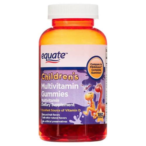 Equate Children's Multivitamin Dietary Supplement Gummies, Natural Fruit Flavor, 180 Count + Sticker.