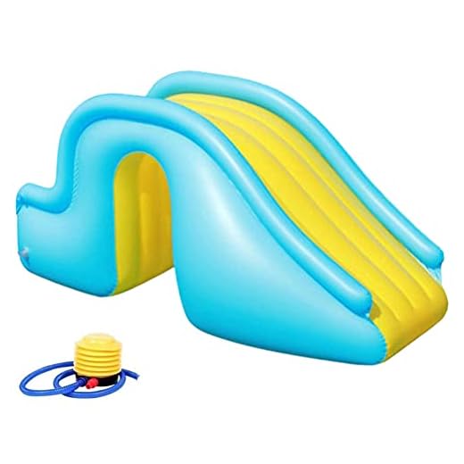 Toboggan Gonflable Piscine Toboggan été Amusant Jeu de l'eau Jouet pour Les Enfants en Plein Air Utilisation Intérieure Bleu PVC Matériel 158x79x62cm (Ciel Bleu)