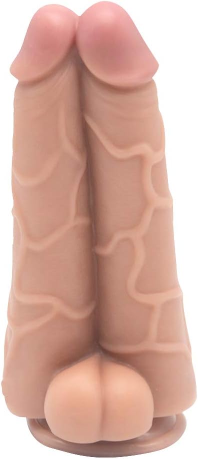 Realistic Double Dildo Massive Anal Plugs with Suction Cup Penis Massage Butt Plug Large Anal Sex Toys for Advanced Players Sex Factory (Flesh)