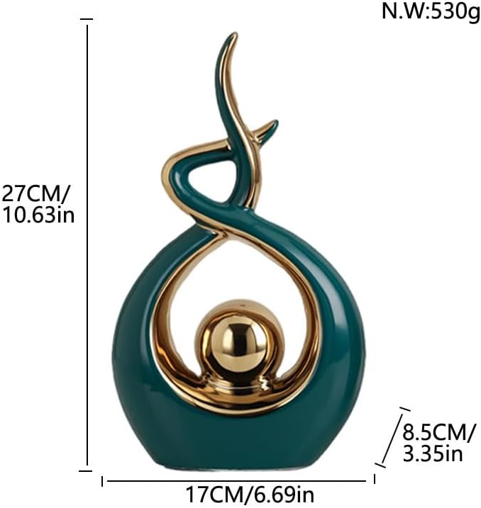 ELEGANTZ Abstract Art Ceramic Statues – Modern Shelf Decorations – Centerpiece Luxury Table Decorations for Living Room, Coffee Table, Office – Elegant Home - Ornaments for Home Decor - 1 Pc - Image 3