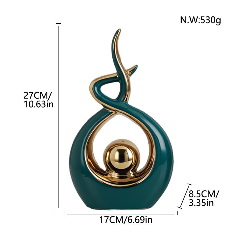 ELEGANTZ Abstract Art Ceramic Statues – Modern Shelf Decorations – Centerpiece Luxury Table Decorations for Living Room, Coffee Table, Office – Elegant Home - Ornaments for Home Decor - 1 Pc - Image 4