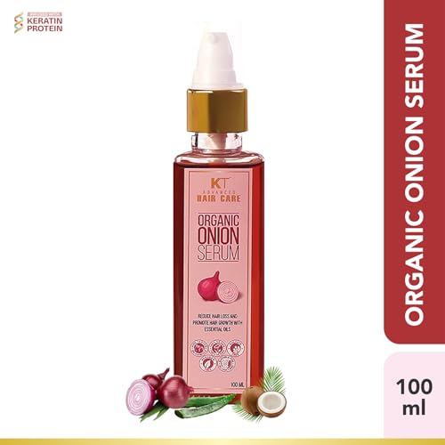 Image of KT Professional Organic Onion Leave-In Hair Serum | Reduce Hair Fall, Strengthen Roots, Promote Growth | Lightweight & Non-Greasy | Safe for long-term daily use | 100ML