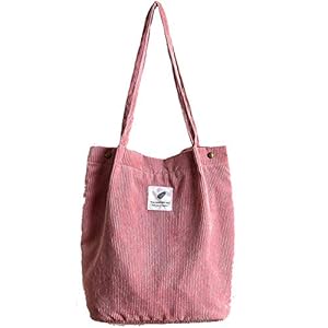 Funtlend Large Cord Bag for Women Corduroy Tote Bag Women Shoulder Handbags Totebag for School Shopping Work College…