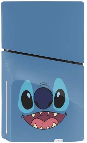 Skinit Decal Gaming Skin Compatible with PS5 Slim Disk Console - Officially Licensed Disney Lilo and Stitch Close Design