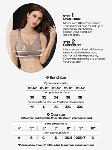 Brabalas Wireless Bra For Women Supportive Seamless Bra Ultra Comfortable Padded Bra Adjustable Bralette Everyday Bra Brown #TOP5