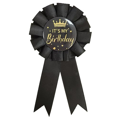 Birthday Queen Ribbon Buttons Badge Pins for Men Women - Colorful Satin Corsage Fabric Birthday Party Award Brooches Decorations