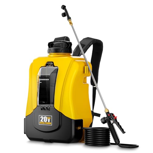 Paxwrenx 4-Gallon Battery Powered Backpack Sprayer Compatible with DeWalt 20V MAX 0-90 PSI Adjustable 100+ Gal Per Charge Cordless Garden Sprayer for Lawn Care Tool Only (Battery Not Included)