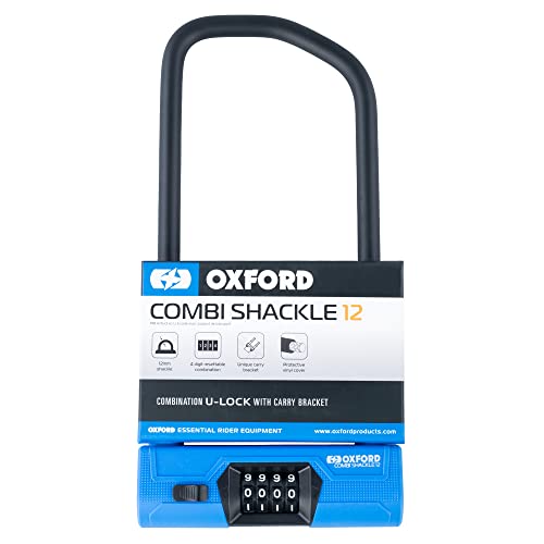 Oxford Combi Shackle 12 Cycle U-Lock with Combination Lock, Blue - Image 2
