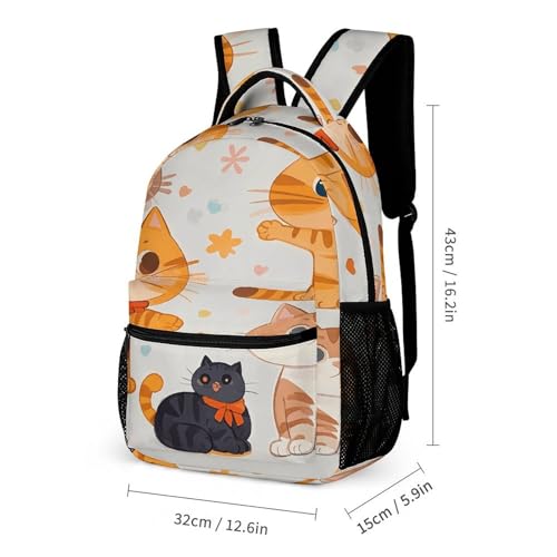 3Pcs Backpack Sets Cute Cartoon Animal Kitten Print Travel Daypack 3 in 1 Lightweight Backpack Set with Lunch Bag And Cosmetic Bag2