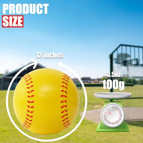 image for GKK 12Pack Training Ball 12 inch Foam softballs Yellow PU Foam 3.5 oz 