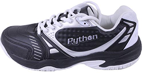 Image of Python Deluxe Indoor Court Shoes | (Racquetball, Squash, Badminton, Indoor Pickleball, Volleyball) (Low & Mid) (Black & White Colors) (Non-Slip) (Non-Marking)