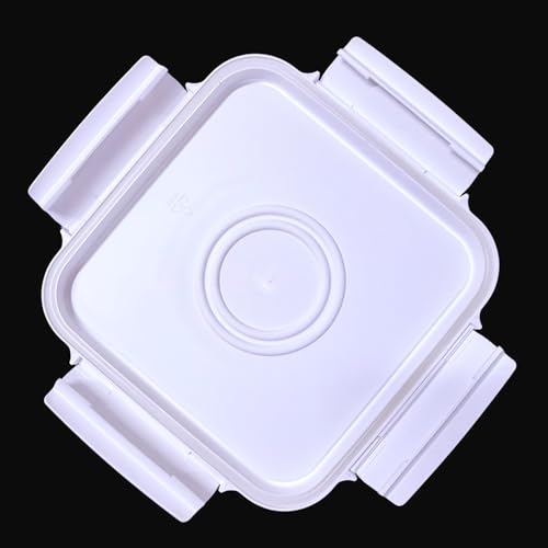 Image of House Naturals 4 Gallon Square Food Grade Bucket Pail with Plastic Handles and Lid (Pack of 3) Made in USA containers (White)
