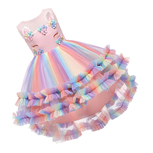 Vestidos de baile para niñas y trajes de cosplay de unicornio con falda tutú infantil