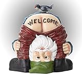 Estatua de gnomo de jardín, de Joycabin, nalgo, signo de bienvenida, escultura divertida, de resina, figuras de gnomo, dibujos animados, bienvenida, gnomo gnomo, resina artesanal, decoración de jardín