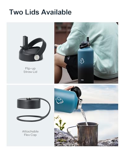 Half Gallon Stainless Steel Water Bottle with Straw Lid and Flex Cap, 87oz Modern Double Vacuum Stainless Steel Water Flask, Cold for 48 Hrs Hot for 24 Hrs Simple Thermo Canteen Mug,Indigo Crush 5 Half Gallon Stainless Steel Water Bottle with Straw Lid and Flex Cap, 87oz Modern Double Vacuum Stainless Steel Water Flask, Cold for 48 Hrs Hot for 24 Hrs Simple Thermo Canteen Mug,Indigo Crush - Image 3