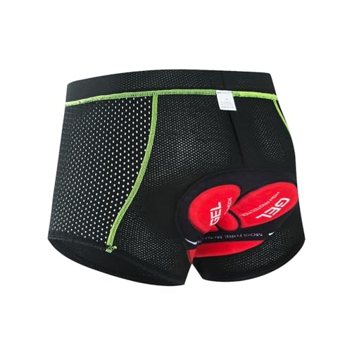 Culote Ciclista,Culote Ciclista Hombre Ropa interior de ciclismo 5D transpirable acolchado gel pantalones cortos de bicicleta hombres MTB antideslizante pierna apretones montar ciclismo(3,3XL)