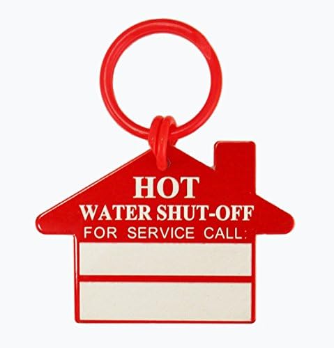 Hot Water Shut Off Plumber Tags (Pack of 50) - with Blank Boxes for Company Name