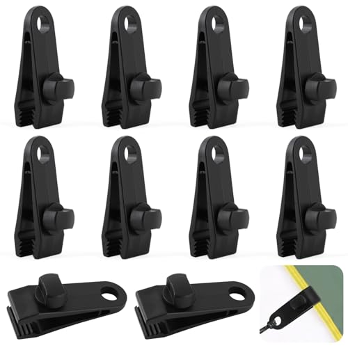 10 Stück Planenspanner Tarp Clips Zeltplanen Planenclips Kunststoff Planenbefestigung Camping Zelt Clip Zeltklammern Planenhalter Einstellbar Befestigungsclips für Planen,Markisen,Zelte,Vordächer