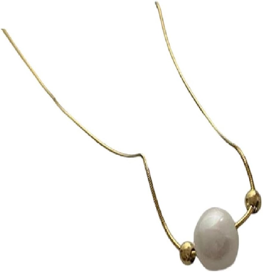 women's 2025 316L Stainless Steel Pearl Necklace For Women Somple Gold Color Clavicle Chain Collar Es Jewelry Fashion Accessories Creative Gift jewlery