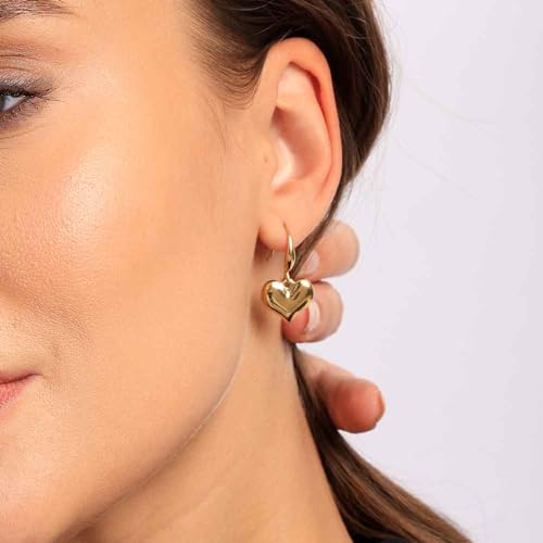Image of PALMONAS Dangling Heart Earrings For Women - Gift for Girls & Women | Waterproof & Anti-Tarnish Earrings