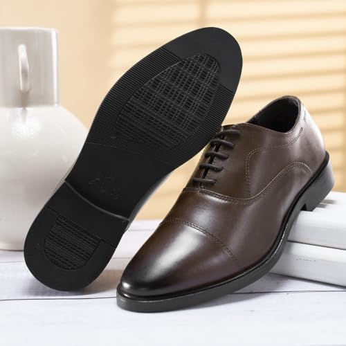 Image of Red Tape Men's Formal Shoes Black Leather Round Toe Lace-Up
